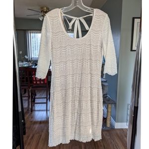 Le Chateau Cream Lacey Dress